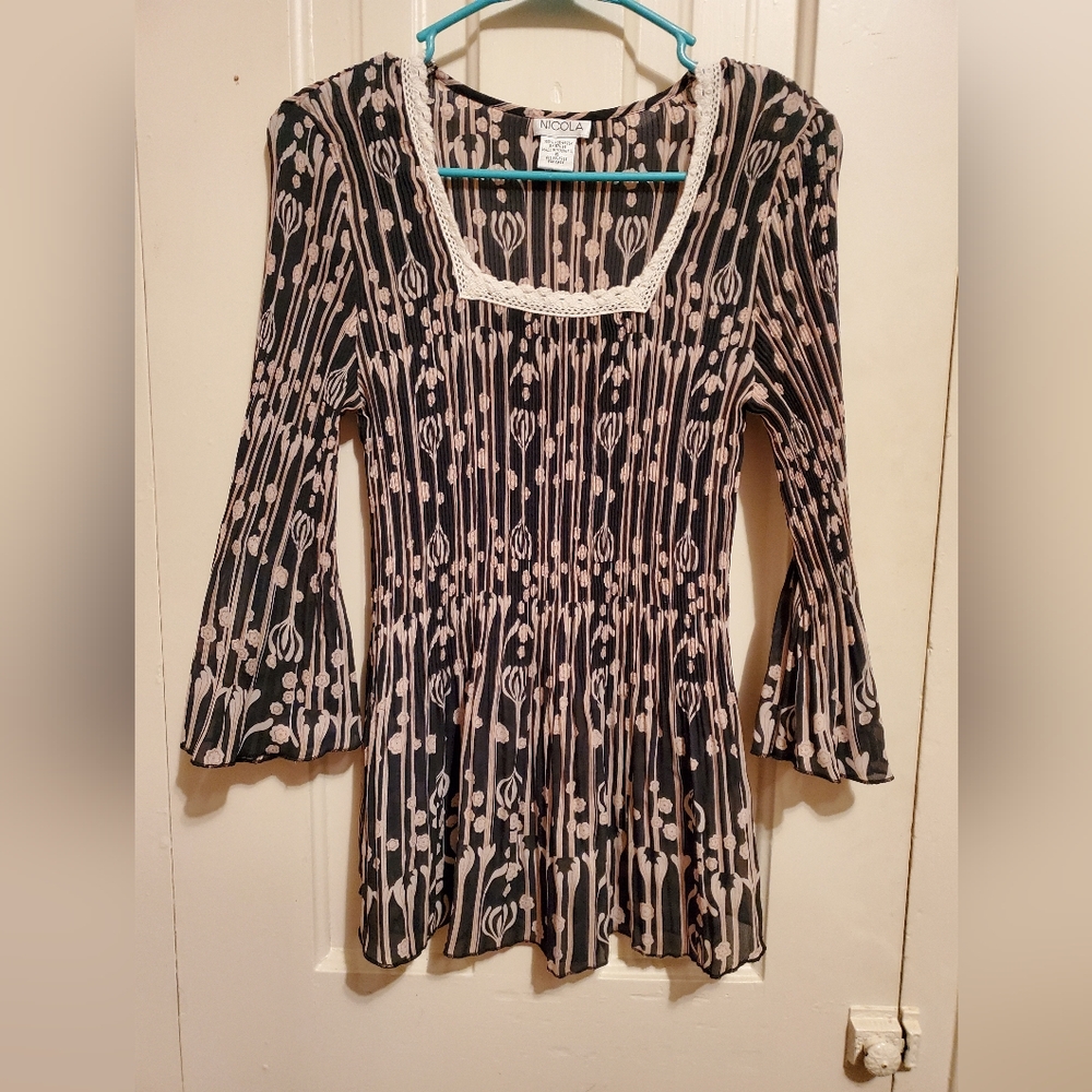 Nicola Black Print Top
